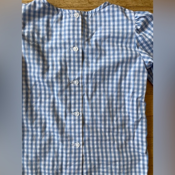 Blue Gingham puff Sleeve Blouse with Bow The Beaufort Bonnet Company - Picture 8 of 11